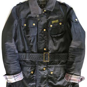 Barbour International Black Wax Moto Jacket